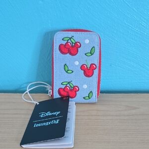 Disney Loungefly Denim and Red Cherry Card Holder